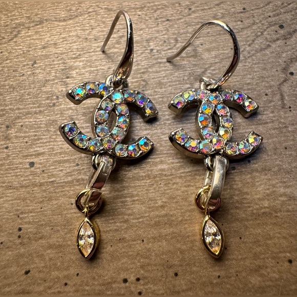 CHANEL Jewelry - Chanel Iridescent Chrystal Charms with Unbranded Hooks.